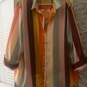 Fe Noel Striped Top 2X